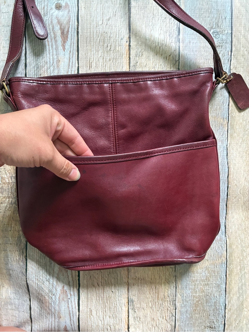 Vintage Coach Bucket Bag | Style 4075 | Mahogany Red Made in USA - Picture 3 of 10
